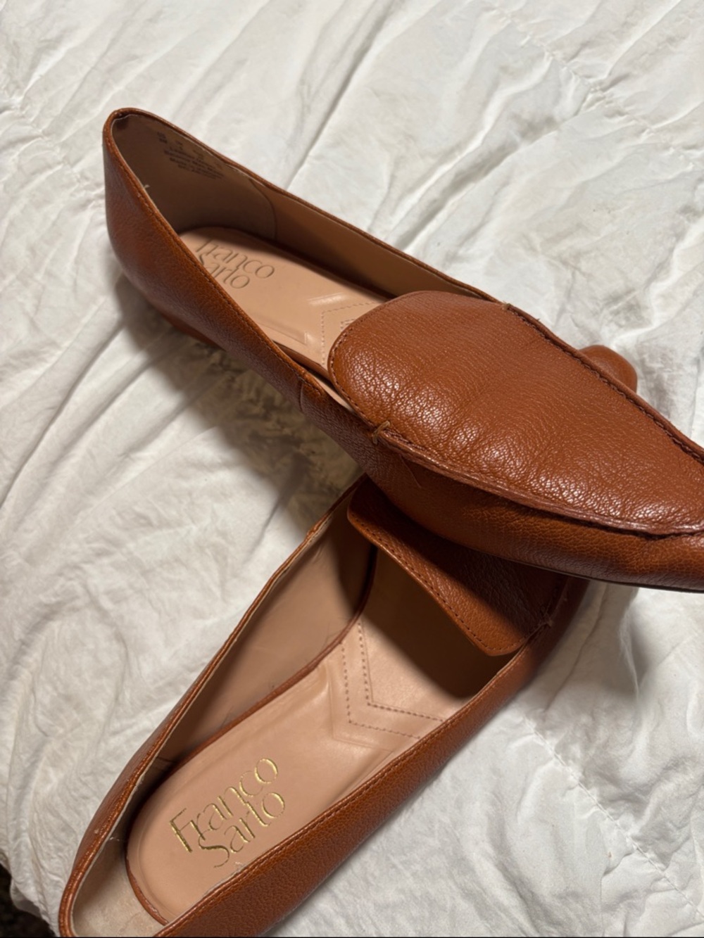 Franco Sarto Cognac Leather Penny Loafers
